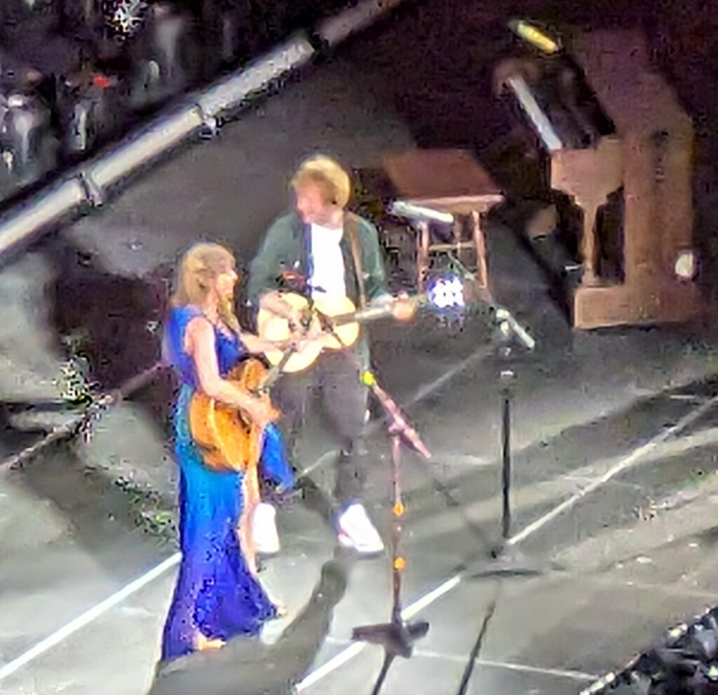 Taylor Swift and Ed Sheeran at Wembly 15 Aug 2024 